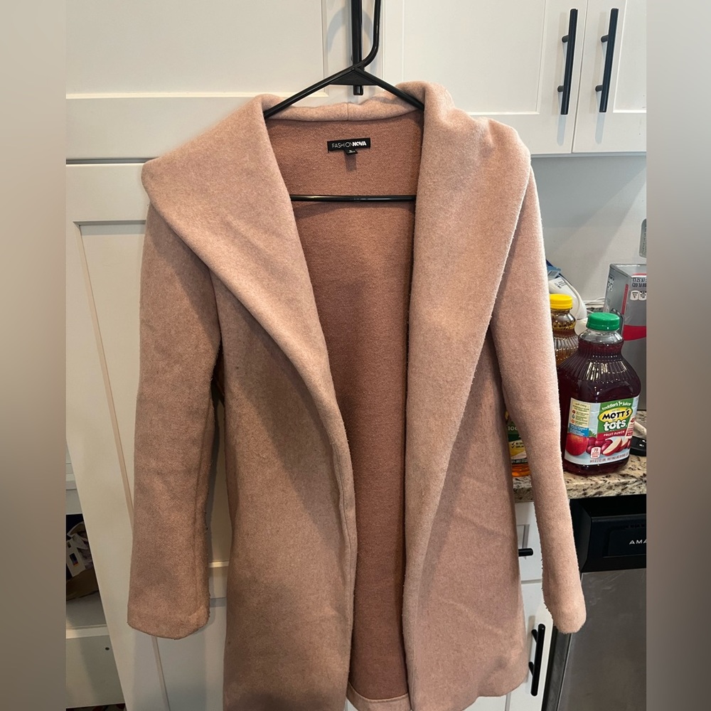 Fashion Nova Mauve Hooded Coat Size Small - Picture 6 of 9